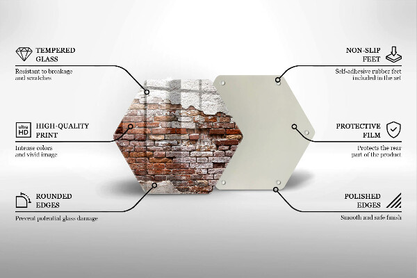 Steklena podloga za rezanje Stara opečna in betonska stena