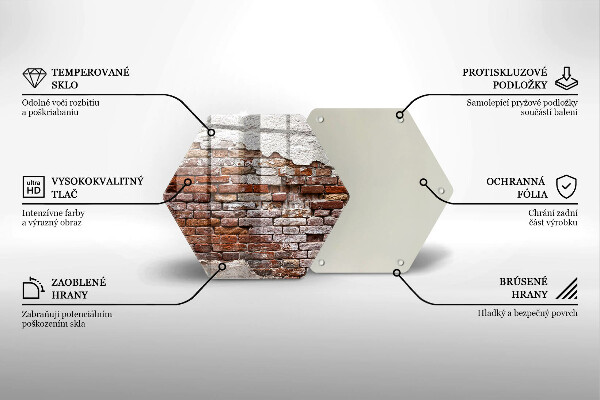 Steklena podloga za rezanje Stara opečna in betonska stena