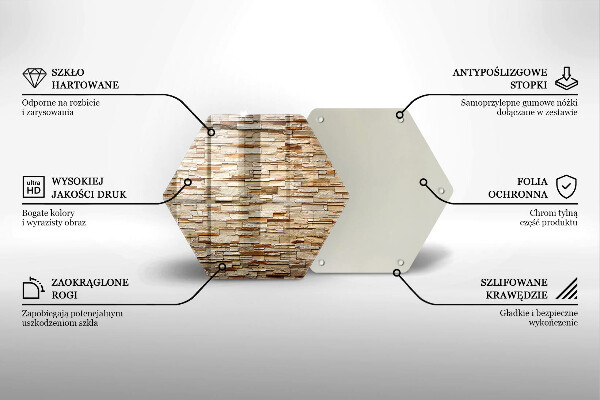Steklena podloga za rezanje Tekstura okrasnih kamnov