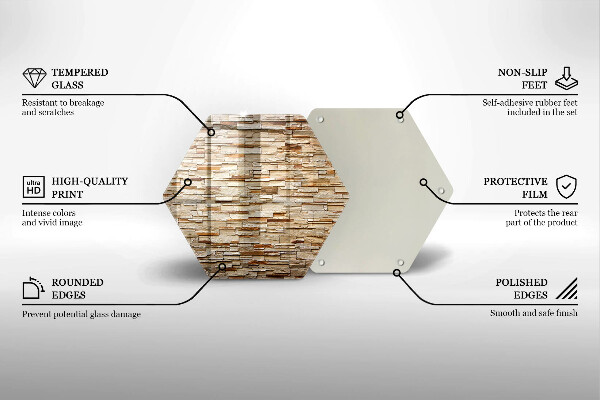 Steklena podloga za rezanje Tekstura okrasnih kamnov