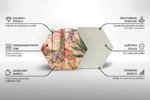 Steklena podloga za rezanje Ilustracija flamingov
