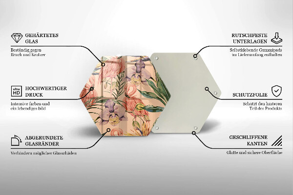 Steklena podloga za rezanje Ilustracija flamingov