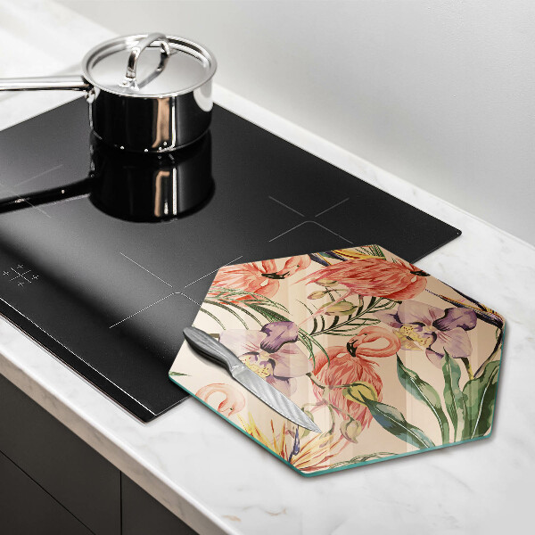 Steklena podloga za rezanje Ilustracija flamingov