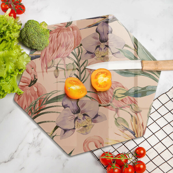 Steklena podloga za rezanje Ilustracija flamingov