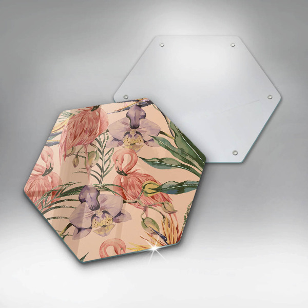 Steklena podloga za rezanje Ilustracija flamingov