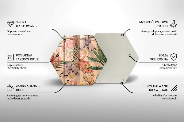 Steklena podloga za rezanje Ilustracija flamingov