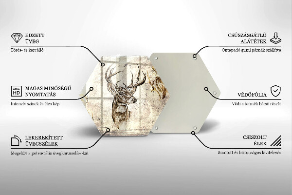 Steklena podloga za rezanje Ilustracija živali jelena
