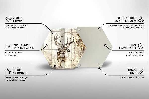Steklena podloga za rezanje Ilustracija živali jelena
