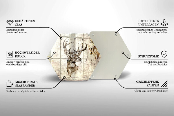 Steklena podloga za rezanje Ilustracija živali jelena
