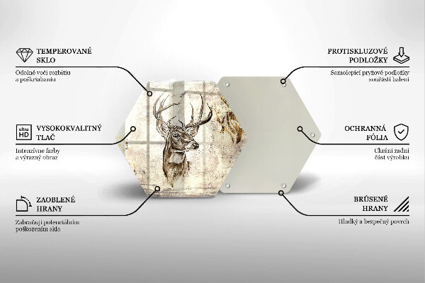 Steklena podloga za rezanje Ilustracija živali jelena