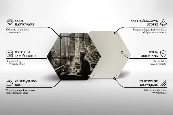 Steklena podloga za rezanje Mačje mesto in okno