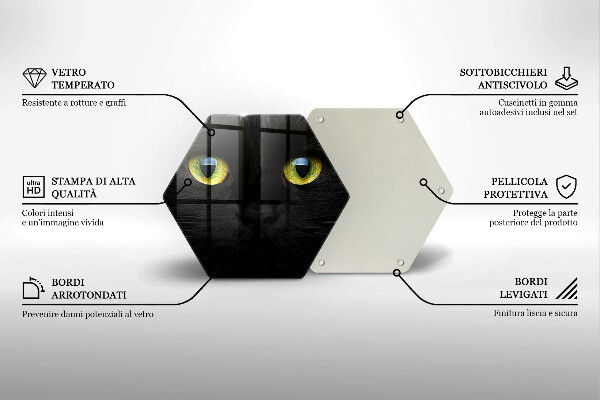 Steklena podloga za rezanje Živalske mačje oči