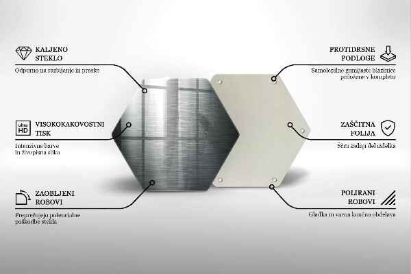 Steklena podloga za rezanje Kovinska tekstura