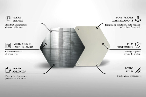 Steklena podloga za rezanje Kovinska tekstura