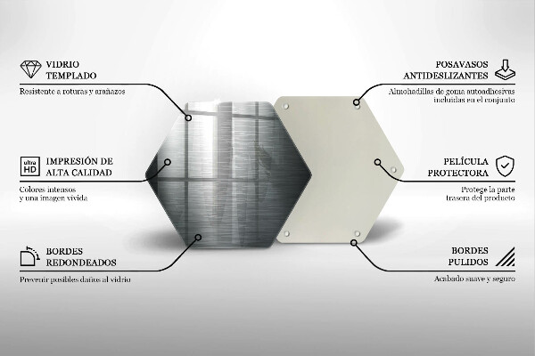 Steklena podloga za rezanje Kovinska tekstura