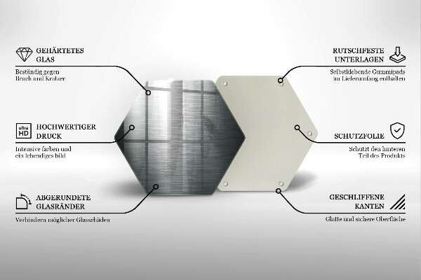 Steklena podloga za rezanje Kovinska tekstura