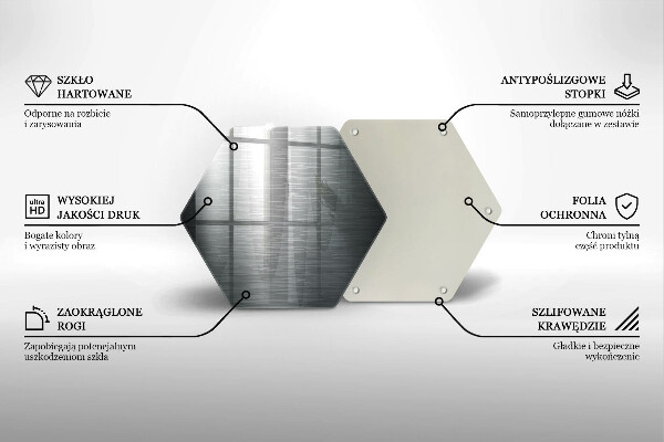 Steklena podloga za rezanje Kovinska tekstura