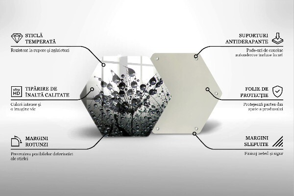 Steklena podloga za rezanje Regrat in rosa