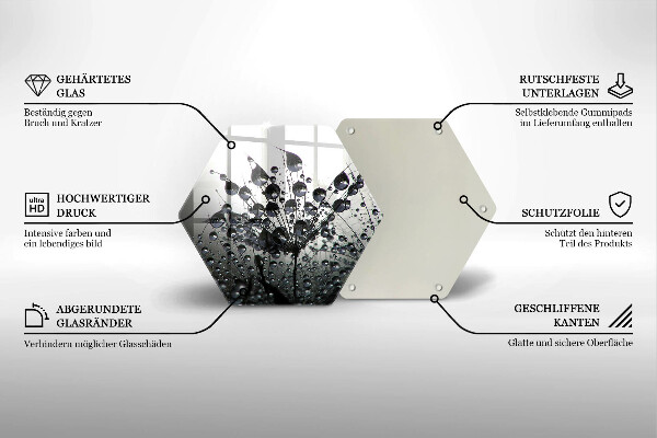 Steklena podloga za rezanje Regrat in rosa