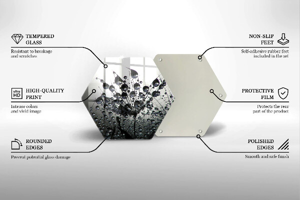 Steklena podloga za rezanje Regrat in rosa