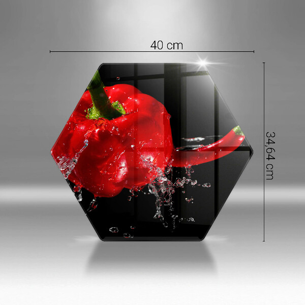Steklena podloga za rezanje Rdeča paprika v vodi
