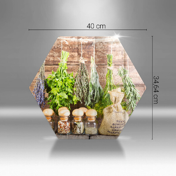 Steklena podloga za rezanje Zelišča začimbe in les