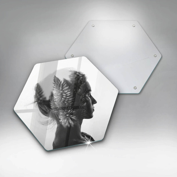 Steklena podloga za rezanje Ženska in gozd