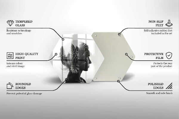 Steklena podloga za rezanje Ženska in gozd