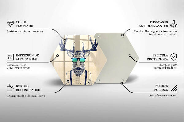 Steklena podloga za rezanje Ilustracija moža jelena