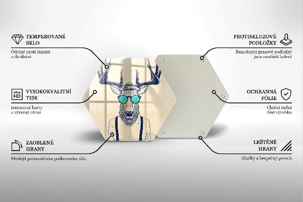 Steklena podloga za rezanje Ilustracija moža jelena