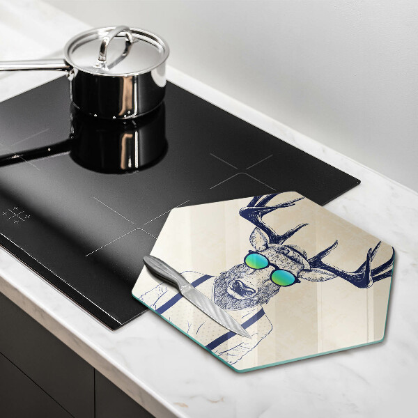 Steklena podloga za rezanje Ilustracija moža jelena