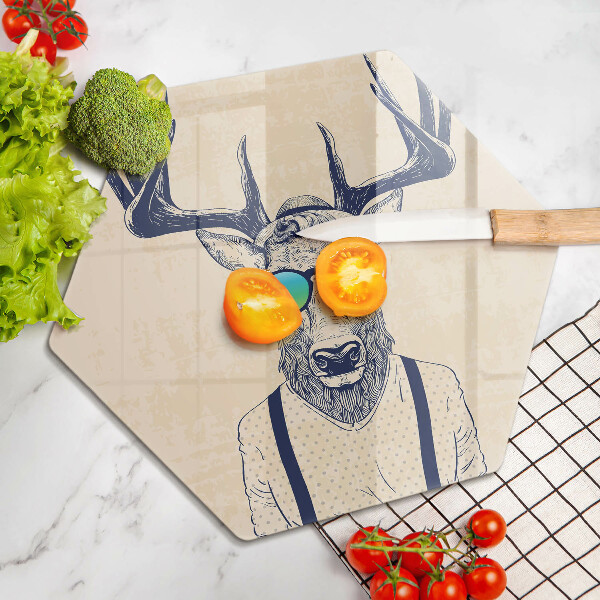 Steklena podloga za rezanje Ilustracija moža jelena