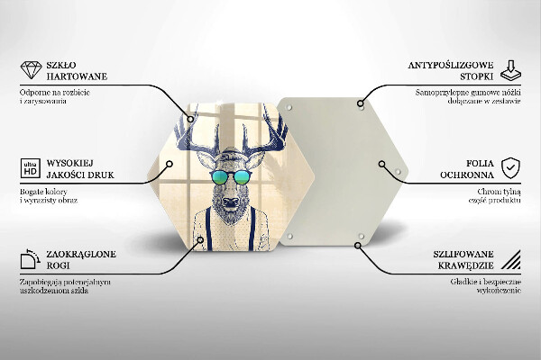 Steklena podloga za rezanje Ilustracija moža jelena