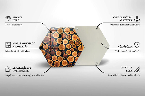 Steklena podloga za rezanje Leseni štori