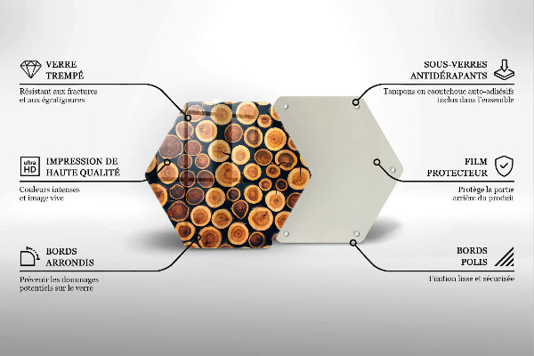 Steklena podloga za rezanje Leseni štori