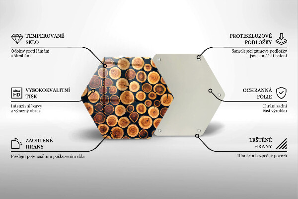 Steklena podloga za rezanje Leseni štori