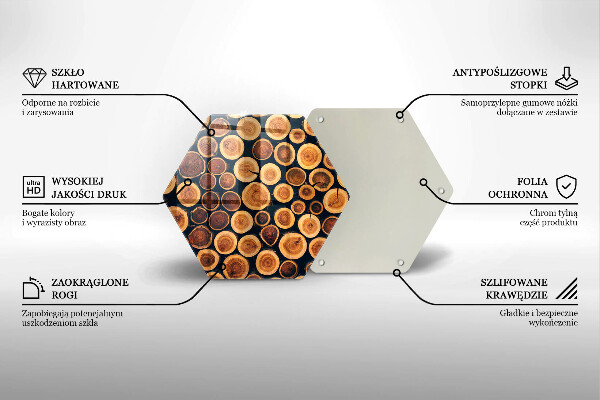 Steklena podloga za rezanje Leseni štori