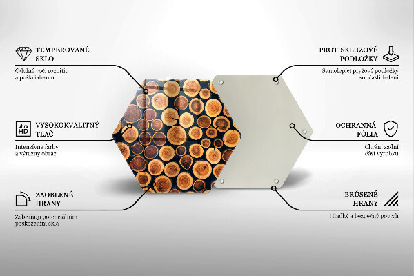 Steklena podloga za rezanje Leseni štori
