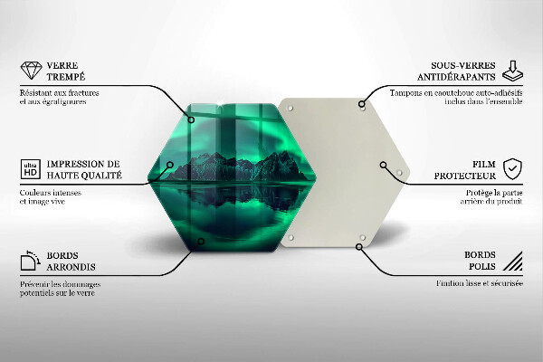 Steklena podloga za rezanje Pokrajina severnega sija