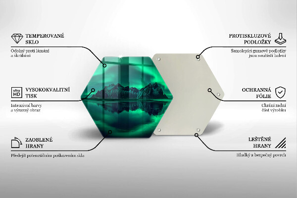 Steklena podloga za rezanje Pokrajina severnega sija