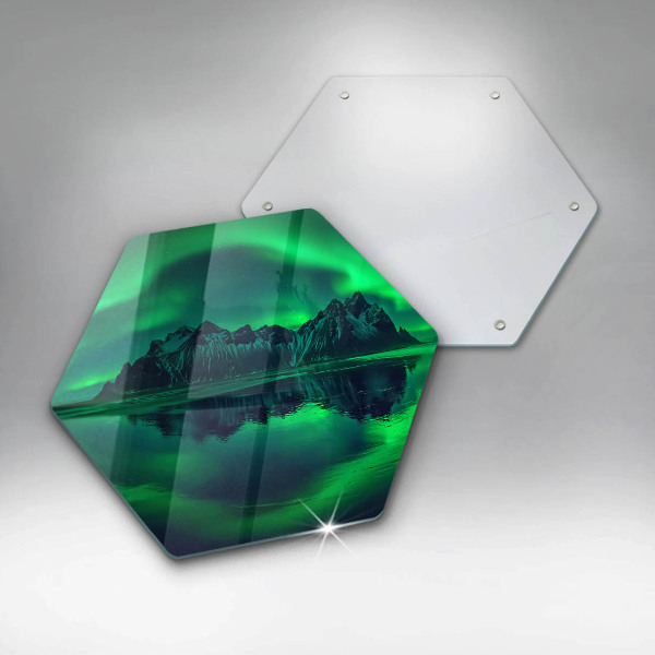 Steklena podloga za rezanje Pokrajina severnega sija