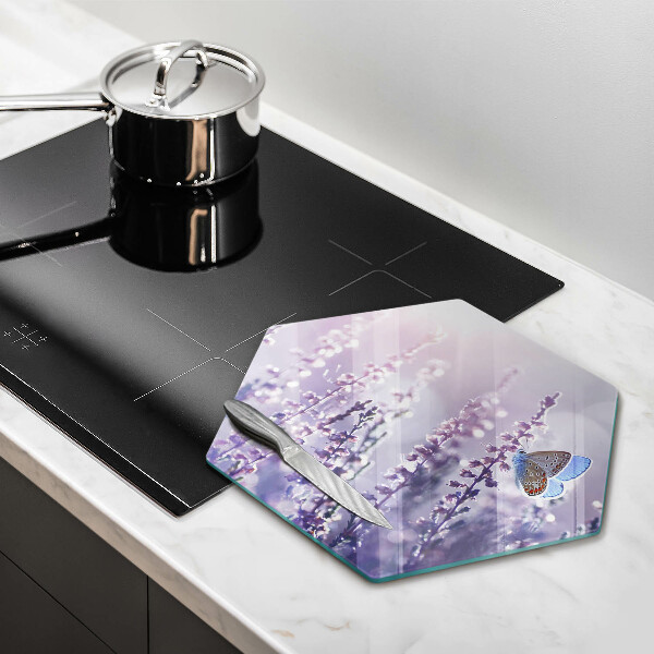 Steklena podloga za rezanje Divje rože in metulj