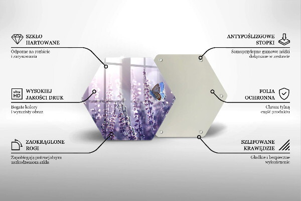 Steklena podloga za rezanje Divje rože in metulj