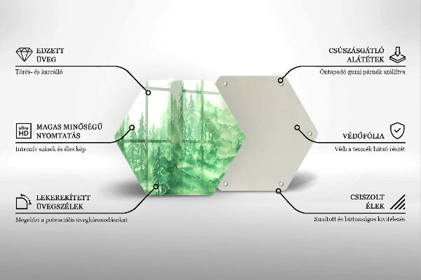Steklena podloga za rezanje Slikan gozd