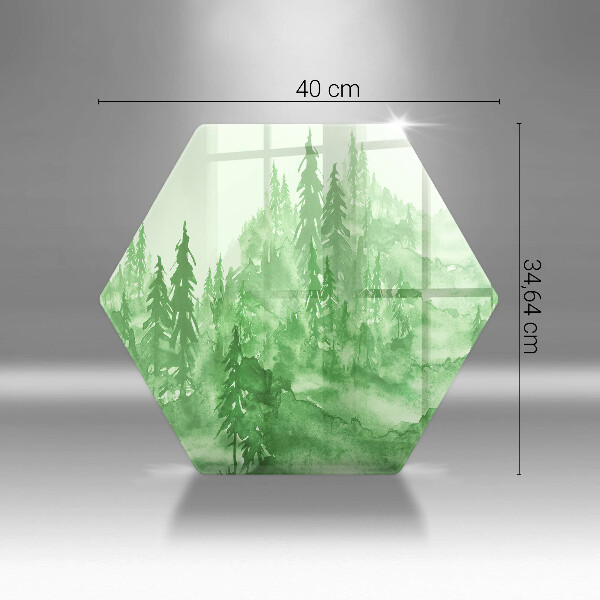 Steklena podloga za rezanje Slikan gozd