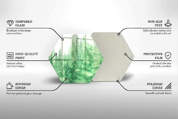 Steklena podloga za rezanje Slikan gozd