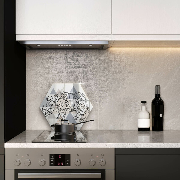 Steklena podloga za rezanje Line art nosorog