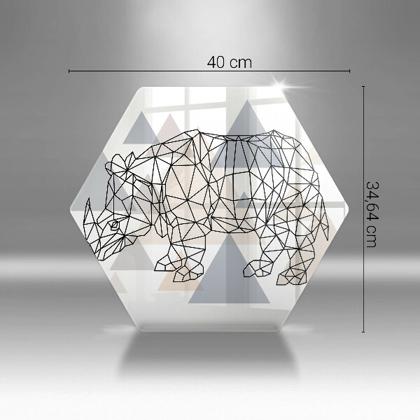 Steklena podloga za rezanje Line art nosorog