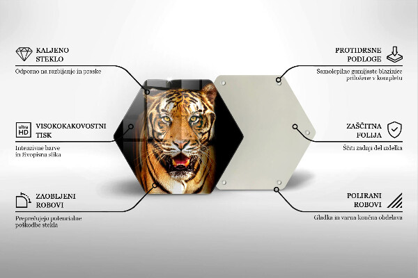 Steklena podloga za rezanje Divja žival tiger