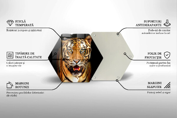 Steklena podloga za rezanje Divja žival tiger